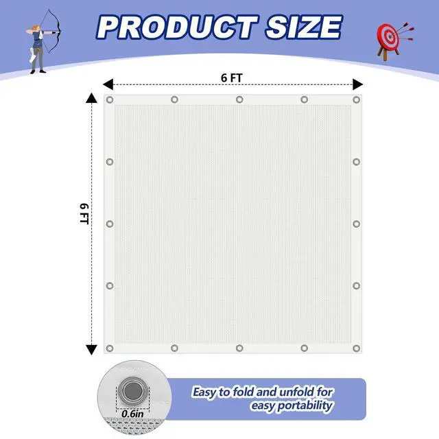 Alt view image 3 of 6 - Archery Backstop Arrow Netting Backstop Target Block Heavy Duty Reinforced Archery Back Stop Reinforced Nets Accessories for Bow Backyard