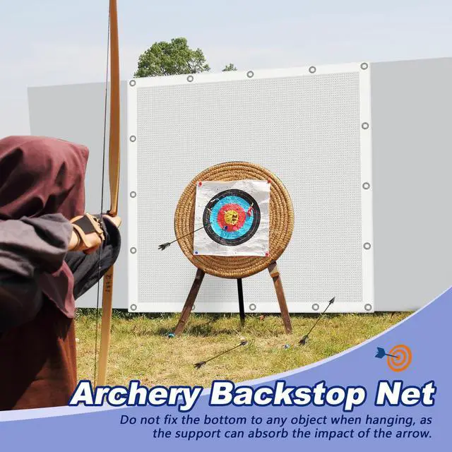 Alt view image 2 of 6 - Archery Backstop Arrow Netting Backstop Target Block Heavy Duty Reinforced Archery Back Stop Reinforced Nets Accessories for Bow Backyard