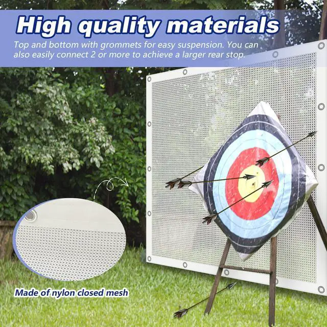 Alt view image 4 of 6 - Archery Backstop Arrow Netting Backstop Target Block Heavy Duty Reinforced Archery Back Stop Reinforced Nets Accessories for Bow Backyard
