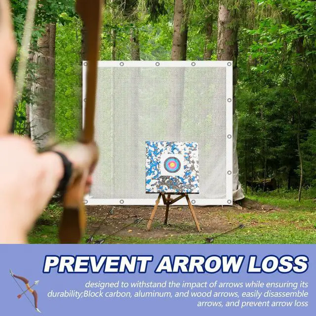 Alt view image 6 of 6 - Archery Backstop Arrow Netting Backstop Target Block Heavy Duty Reinforced Archery Back Stop Reinforced Nets Accessories for Bow Backyard