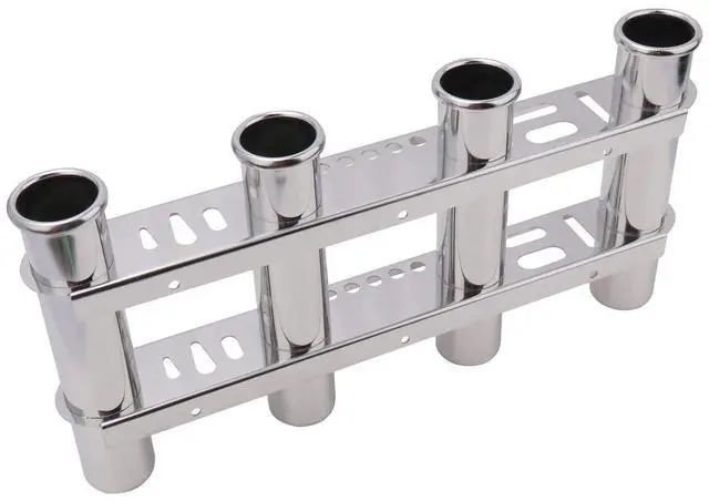 Main image of Fishing Rod Holder for Boat, Vertical Wall Mounted Fishing Rod Rack, Stainless Steel Rod Holder for Marine Boat,Fishing Boat, Truck (4 Tubes Upgrade)