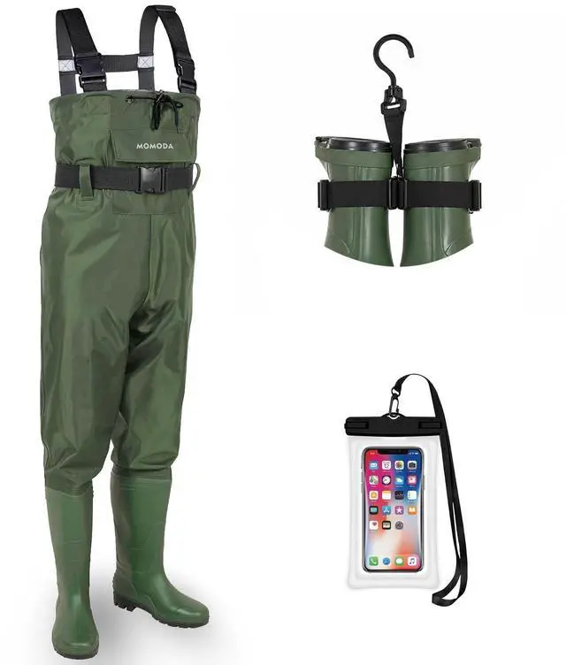 Main image of 2-Ply Nylon/PVC Waterproof Chest Waders with Boots Lightweight Fishing & Hunting Waders for Men and Women