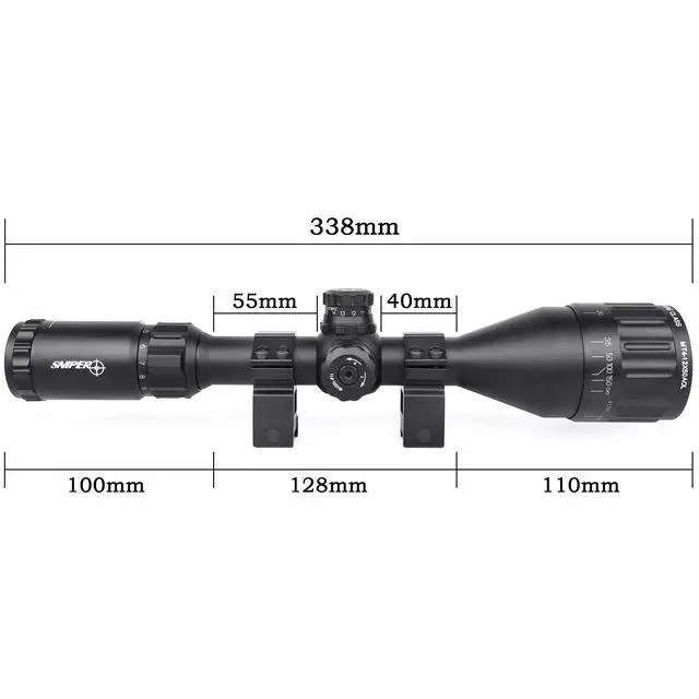 Alt view image 3 of 6 - Rifle Scopes 4-16x50 / 6-24x50 /4-12x50 w/Front AO Adjustment, Red/Blue/Green Illuminated Reticle with Picatinny Scope Rings