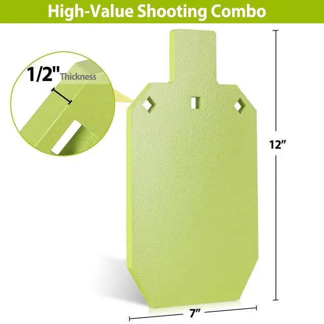 Alt view image 2 of 7 - AR500 Steel Shooting Targets, Laser-Cut Metal Targets with High-Visibility Glow Neon Color for Reactive Range Shooting