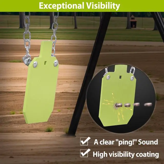 Alt view image 4 of 7 - AR500 Steel Shooting Targets, Laser-Cut Metal Targets with High-Visibility Glow Neon Color for Reactive Range Shooting