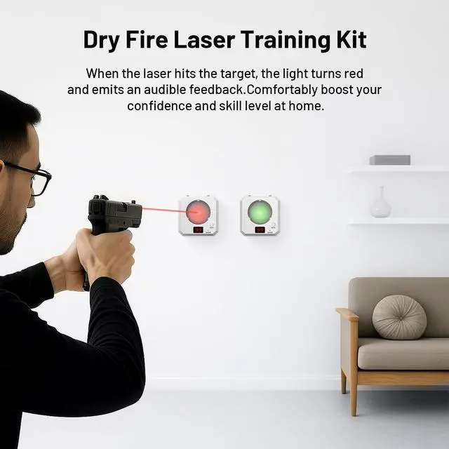 Alt view image 6 of 7 - Laser Target 9MM Laser Training Cartridge for Dry Fire Training System | in 5 Difficulty Levels,Dry Fire Practice,Electronic Target,Shooting Training