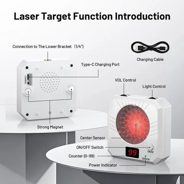 Alt view image 5 of 7 - Laser Target 9MM Laser Training Cartridge for Dry Fire Training System | in 5 Difficulty Levels,Dry Fire Practice,Electronic Target,Shooting Training