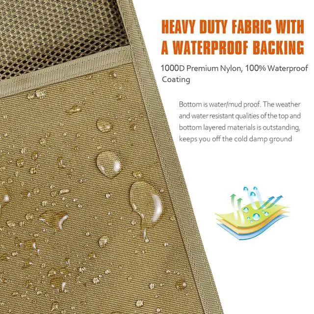 Alt view image 3 of 7 - Shooting Mat with Elbow Wings, Extra Large Hunting Shooting Mats Prone Padded Roll Up Portable Waterproof Hunting Mats Non-Slip Durable Shooting Rest for Shooters Range Rifle