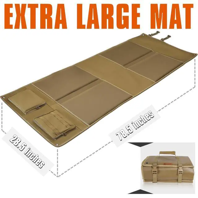 Alt view image 5 of 7 - Shooting Mat with Elbow Wings, Extra Large Hunting Shooting Mats Prone Padded Roll Up Portable Waterproof Hunting Mats Non-Slip Durable Shooting Rest for Shooters Range Rifle