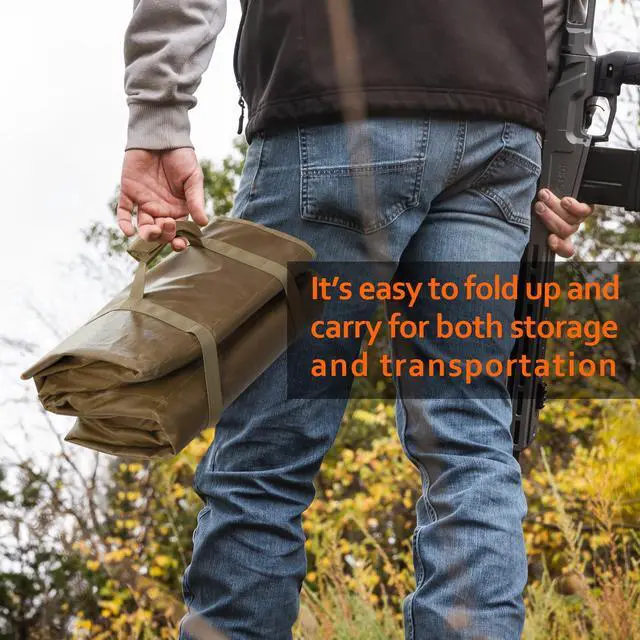 Alt view image 7 of 7 - Shooting Mat with Elbow Wings, Extra Large Hunting Shooting Mats Prone Padded Roll Up Portable Waterproof Hunting Mats Non-Slip Durable Shooting Rest for Shooters Range Rifle