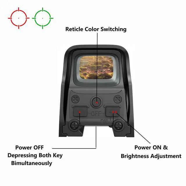 Alt view image 4 of 6 - Holographic Sight, Green and Red Dot Sight for Outdoors