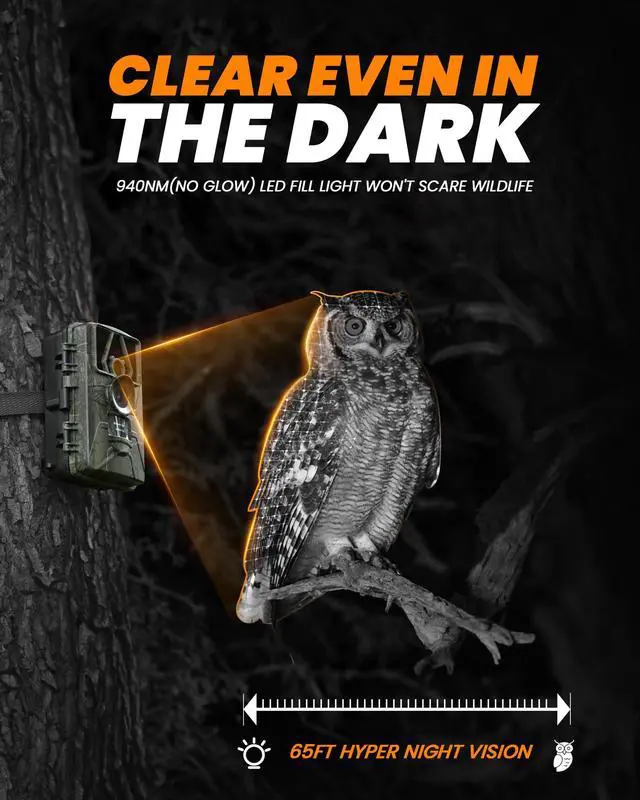 Alt view image 4 of 7 - 2Pack Trail Camera WiFi 60MP/8k Game Camera with No Glow Night Vision Waterproof,0.05s Trigger Motion Activated Hunting Camera for Outdoor Wildlife Deer Scouting,Monitoring Home Security
