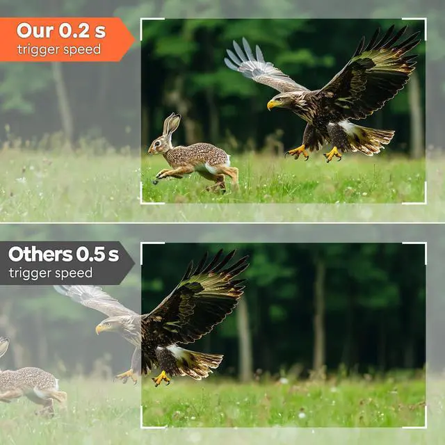 Alt view image 4 of 7 - Trail Camera WiFi - Solar Powered 4K 64MP Game Cameras with Night Vision Motion Activated Waterproof, IP66 120° Detection Angle 0.2s Trigger 940nm No Glow LED Wildlife