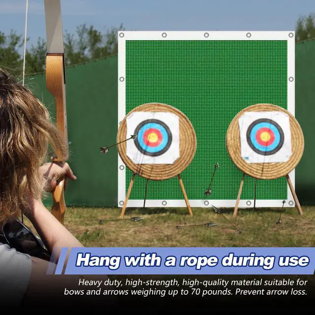 Alt view image 5 of 6 - Archery Backstop Arrow Netting Backstop Target Block Heavy Duty Reinforced Archery Back Stop Reinforced Nets Accessories for Bow Backyard