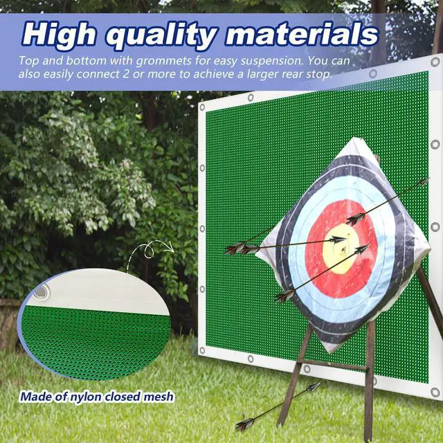 Alt view image 4 of 6 - Archery Backstop Arrow Netting Backstop Target Block Heavy Duty Reinforced Archery Back Stop Reinforced Nets Accessories for Bow Backyard