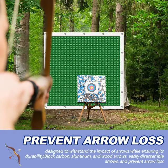 Alt view image 6 of 6 - Archery Backstop Arrow Netting Backstop Target Block Heavy Duty Reinforced Archery Back Stop Reinforced Nets Accessories for Bow Backyard