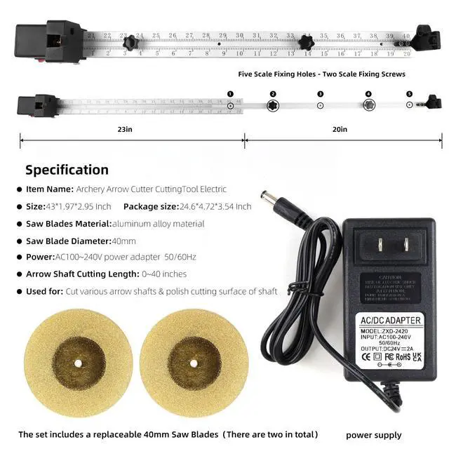 Alt view image 2 of 6 - Electric Arrow Saw Adjustable Arrow Cutter Length Precision Arrow Cutter Carbon Arrow Kit, No Installation Required, Ready To Use Professional Arrow Saw Upon Receipt
