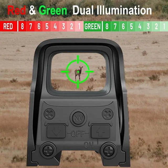 Alt view image 5 of 5 - Holographic Sight, Green and Red Dot Sight for Outdoors