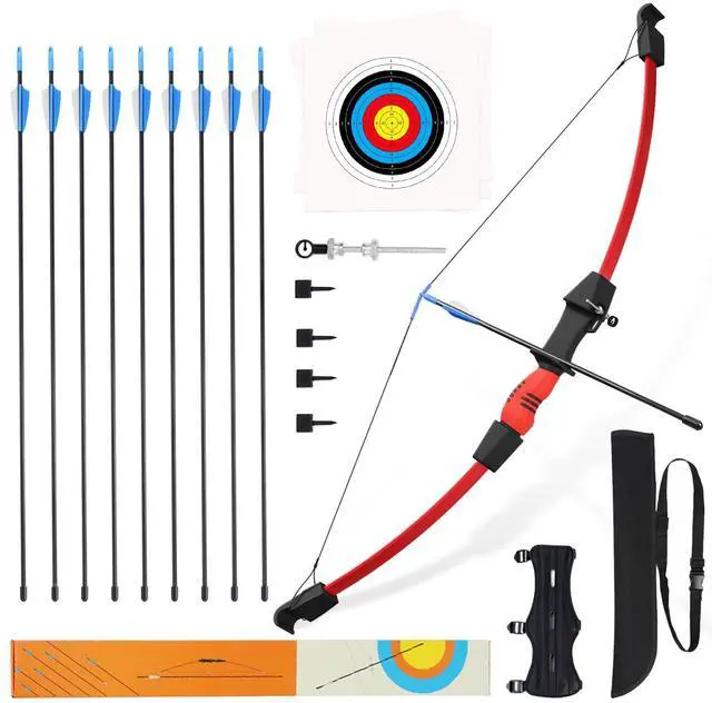 Main image of 40" Youth Bow and Arrow Set for Kids 8-12 & Teens - Ambidextrous Recurve Archery Gear with Safety Arrows - Toys for Ages 8-13, Backyard Games Gift for Beginner Archers