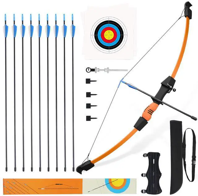Main image of 40" Youth Bow and Arrow Set for Kids 8-12 & Teens - Ambidextrous Recurve Archery Gear with Safety Arrows - Toys for Ages 8-13, Backyard Games Gift for Beginner Archers