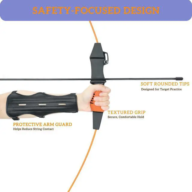 Alt view image 3 of 7 - 40" Youth Bow and Arrow Set for Kids 8-12 & Teens - Ambidextrous Recurve Archery Gear with Safety Arrows - Toys for Ages 8-13, Backyard Games Gift for Beginner Archers