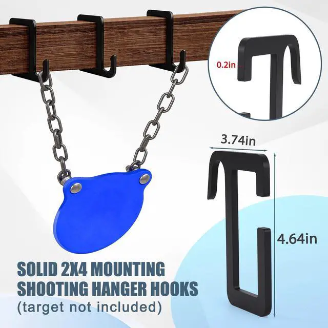 Alt view image 4 of 7 - 2x4 Target Stand Brackets Set for Shooting & Archery Ranges | Heavy-Duty Steel Y & T Connectors with 12 Hanger Hooks, Modular Shooting Target Hanger for AR500 Steel Targets