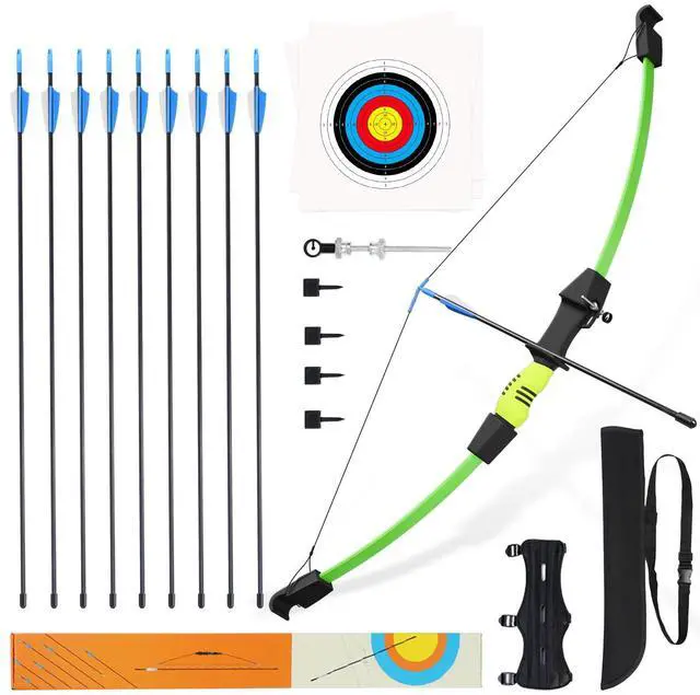 Main image of 40" Youth Bow and Arrow Set for Kids 8-12 & Teens - Ambidextrous Recurve Archery Gear with Safety Arrows - Toys for Ages 8-13, Backyard Games Gift for Beginner Archers