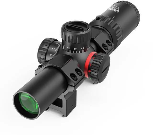 Main image of 1.2-6x24 Rifle Scope,MOA Reticle,Clear Green-Coated Lens,Tactical Compact LPVO, R/G Dual-Color with 5 Levels Brightness, Turret Lock Features Ideal for Hunting Scope