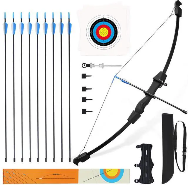 Main image of 40" Youth Bow and Arrow Set for Kids 8-12 & Teens - Ambidextrous Recurve Archery Gear with Safety Arrows - Toys for Ages 8-13, Backyard Games Gift for Beginner Archers