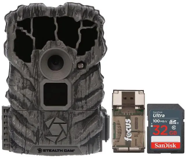 Main image of Browtine 14MP Trail Camera with 32GB SD Card and (3 Items) | 14MP Photos, 60 Ft Detection and Flash, 0.7 Second Trigger, Burst Mode, Includes 32GB Sandisk SDHC Card and USB 2.0 Reader