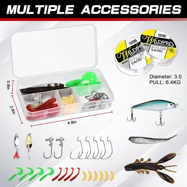 Alt view image 6 of 7 - 6.89ft Fishing Rod and Reel Combo, 2PCS Telescopic Carbon Fiber Fishing Rod, Spinning Reels *2, Fishing Line *2, Fishing Hooks Bait Set, Portable Fishing Pole Set with Carrier Bag
