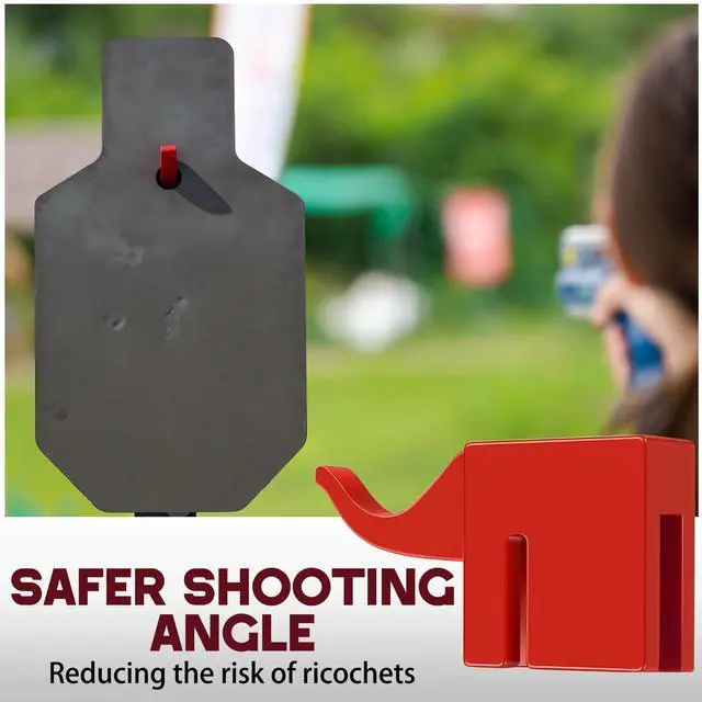 Alt view image 5 of 6 - Elephant T-Post Target Steel Hanger Shooting Targets with 3/8" Ar500 Steel Brackets Mount for Practice, Easy Assembly-Built to Standard T-Post Hang Metal Plates, Gongs, Torso
