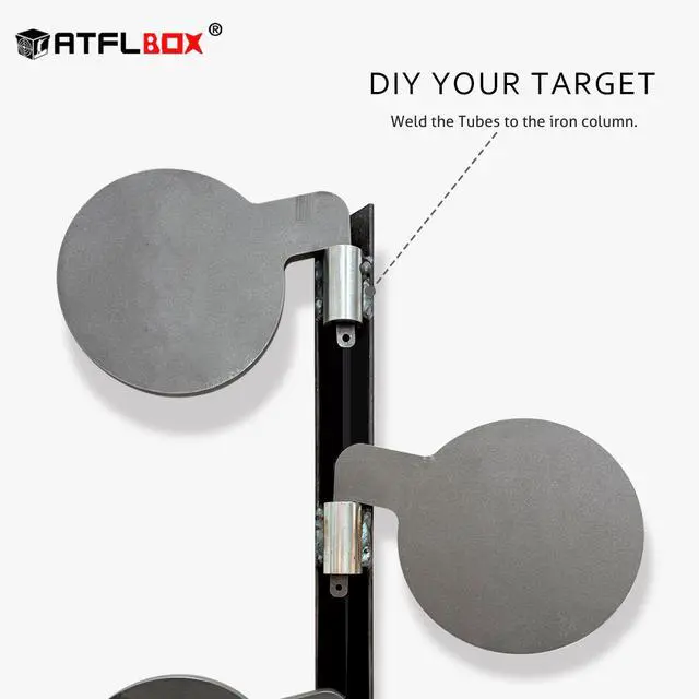 Alt view image 2 of 6 - 6 Pcs AR500 3/8'' Thick Steel Dueling Tree Targets, 6'' Swing Paddles DIY Shooting Target with Tubes