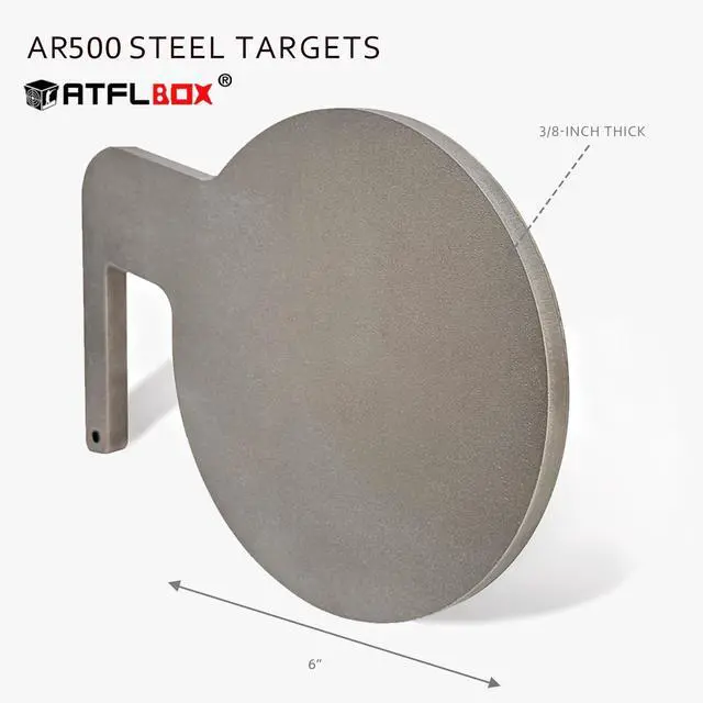 Alt view image 4 of 6 - 6 Pcs AR500 3/8'' Thick Steel Dueling Tree Targets, 6'' Swing Paddles DIY Shooting Target with Tubes