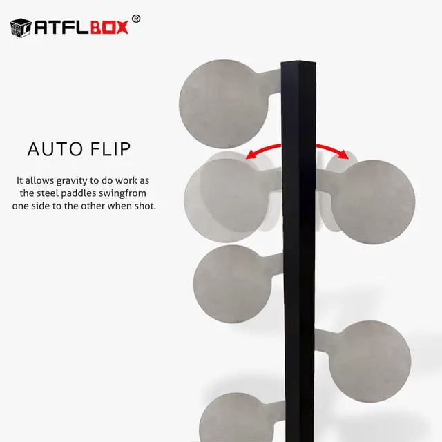 Alt view image 5 of 6 - 6 Pcs AR500 3/8'' Thick Steel Dueling Tree Targets, 6'' Swing Paddles DIY Shooting Target with Tubes