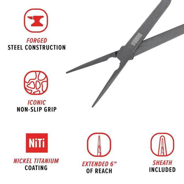 Alt view image 5 of 5 - Forged Fishing Pliers with Cross Arm Design, Non-Slip Grip, Corrosion Resistant, Forged Steel, 11", For Fishing
