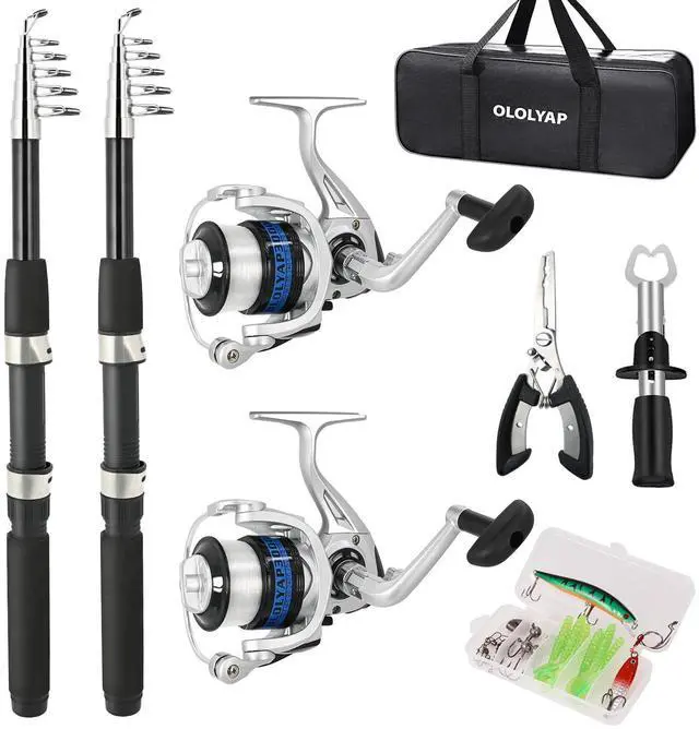 Main image of Fishing Pole Combo Set 6.9ft 2PCS Telescopic Fishing Rod and Reel Combo with Fishing Pliers and Lip Gripper Collapsible Fishing Rod and Reel Kits for Bass
