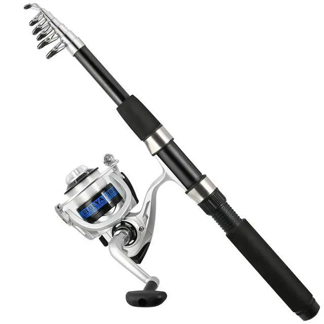 Alt view image 2 of 7 - Fishing Pole Combo Set 6.9ft 2PCS Telescopic Fishing Rod and Reel Combo with Fishing Pliers and Lip Gripper Collapsible Fishing Rod and Reel Kits for Bass
