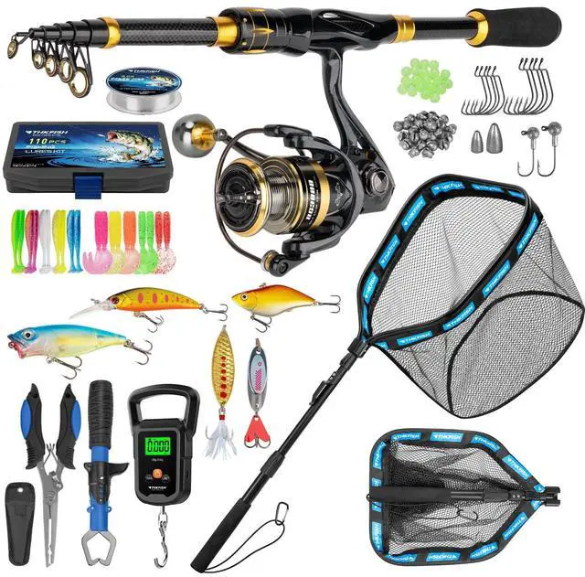 Main image of Telescoping Fishing Rod and Reel Combo with Backpack, Carbon Fiber Travel Fishing Pole Spinning Reel Kit with Fishing Lures, Fishing Tools Kit for Men