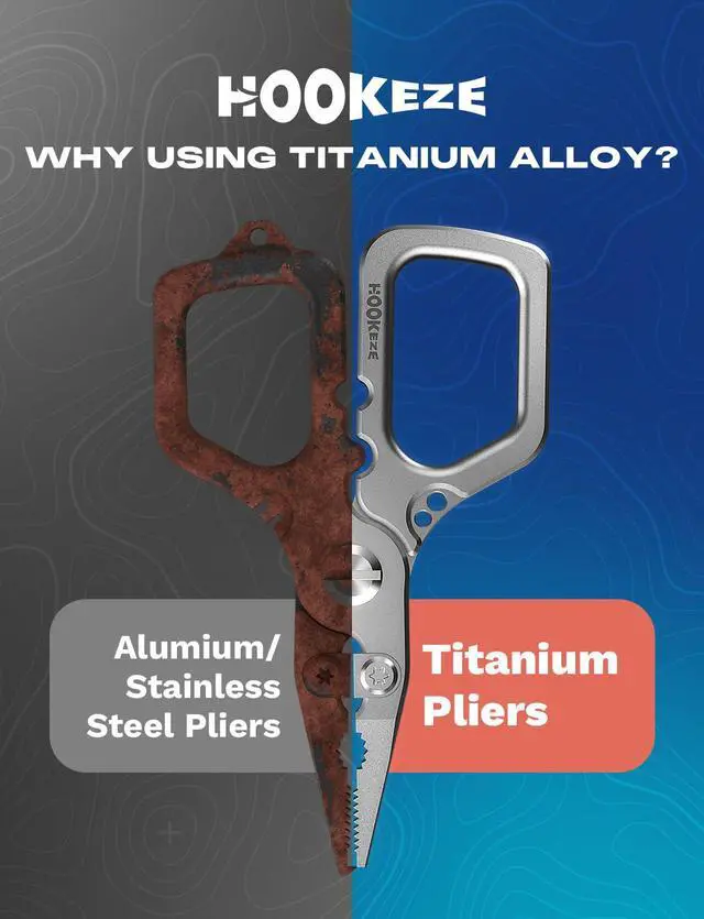 Alt view image 2 of 7 - Titanium Fishing Pliers, 4.1" Saltwater Resistant Fishing Scissors,Tungsten Cutters, Knot Tying Tool with Lanyard, Split Ring Hook Remover, Gifts for Men