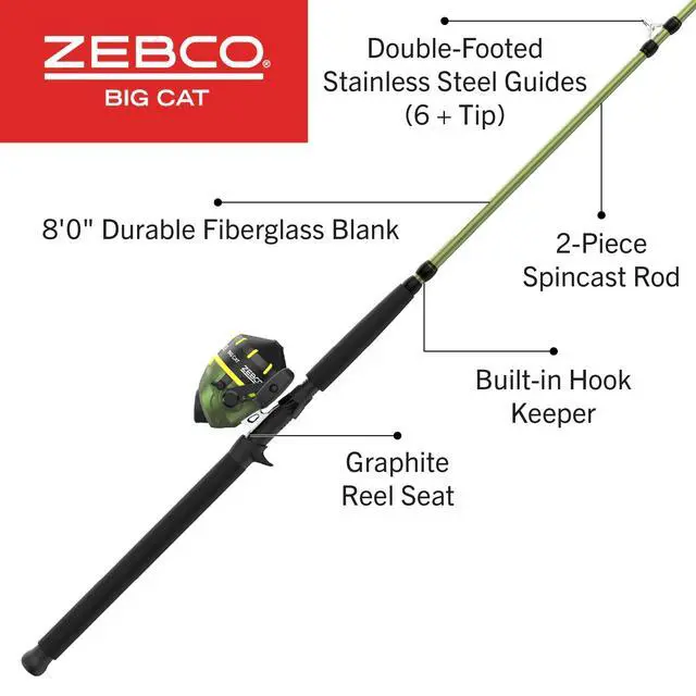 Alt view image 2 of 7 - Big Cat Spincast Reel and Fishing Rod Combo, All-Metal Gears, Changeable Right- or Left-Hand Retrieve