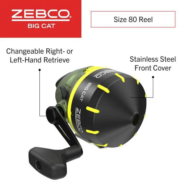 Alt view image 3 of 7 - Big Cat Spincast Reel and Fishing Rod Combo, All-Metal Gears, Changeable Right- or Left-Hand Retrieve