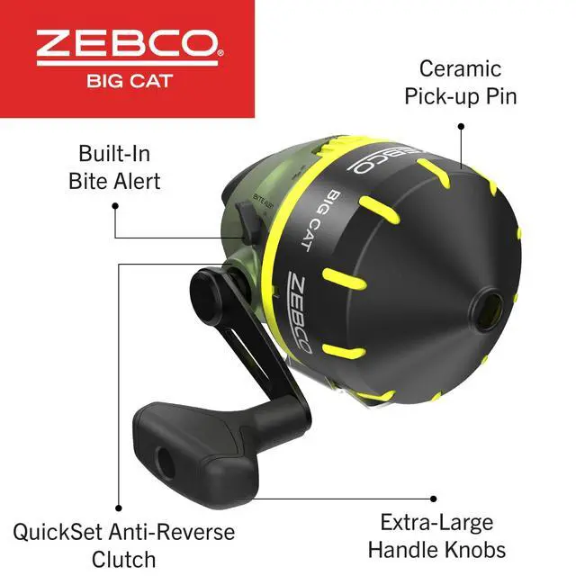 Alt view image 4 of 7 - Big Cat Spincast Reel and Fishing Rod Combo, All-Metal Gears, Changeable Right- or Left-Hand Retrieve