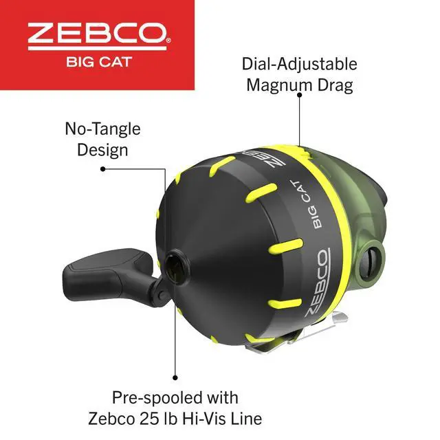 Alt view image 5 of 7 - Big Cat Spincast Reel and Fishing Rod Combo, All-Metal Gears, Changeable Right- or Left-Hand Retrieve