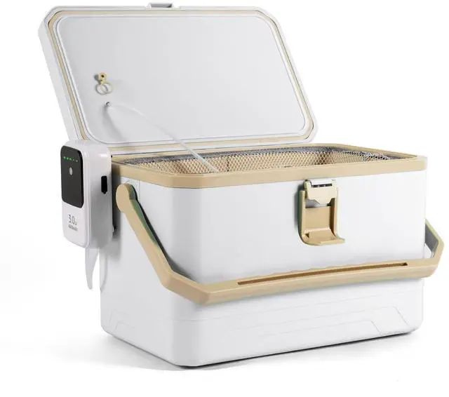 Main image of Fishing Cooler 11QT/15QT Live Bait Cooler with 4000mAh Rechargeable Aerator for Fishing,Bait Bucket for Live Fish Shrimp,Portable Minnow Bucket for Boat Outdoors