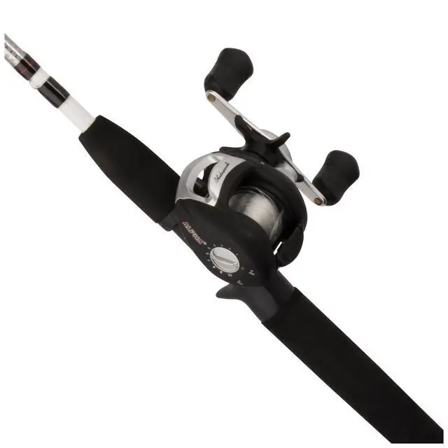 Alt view image 2 of 3 - Alpha Medium 6' Low Profile Fishing Rod and Bait Cast Reel Combo (2 Piece),Black, White