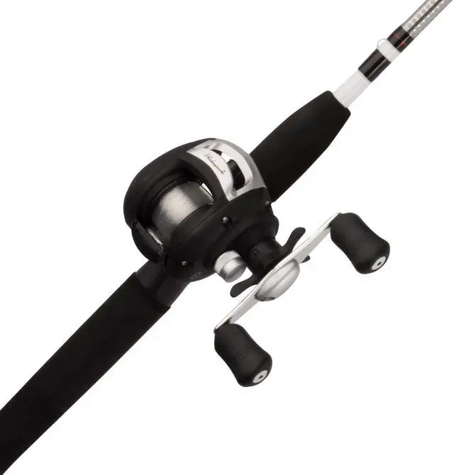 Main image of Alpha Medium 6' Low Profile Fishing Rod and Bait Cast Reel Combo (2 Piece),Black, White