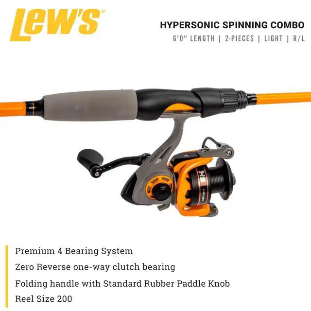 Alt view image 2 of 7 - Hypersonic Spinning Reel and Fishing Rod Combo, IM6 Graphite Rod with Fast Action, 3+1 Bearings, 5.1:1 Gear Ratio, Speed Lube