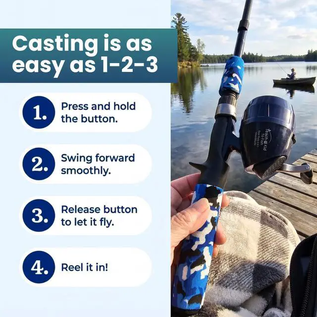 Alt view image 2 of 7 - Kids Fishing Pole and Tackle Box Kit - Complete Fishing Kit for Beginners | Rod, Reel, Net, Fish Hook Remover Pliers & Carry Bag Included, Hands-Free Experience for Boys & Girls