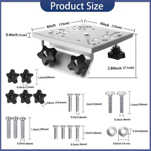 Alt view image 3 of 7 - Universal Aluminum Downrigger Bracket for Boat Track System Lund Sport Track,Versatrack Track,Ranger Track,Sport Systems,Downrigger Mount Fishing Accessories